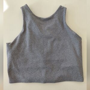 Athleta Conscious Crop Sports Bra Gray Longline Size Small